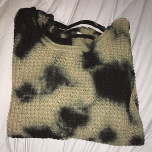 Green and black tie die sweater